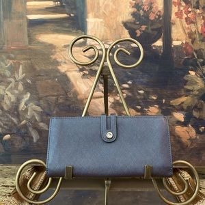 Abad Blue Clutch Wallet Silver Hardware